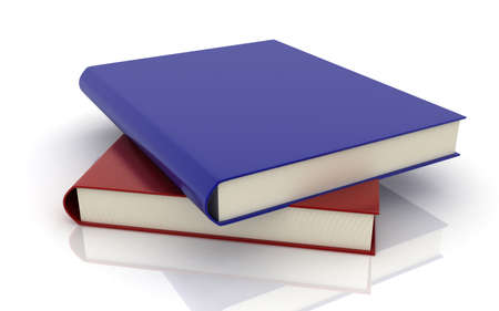 3D illustration of books on white backgroundの写真素材