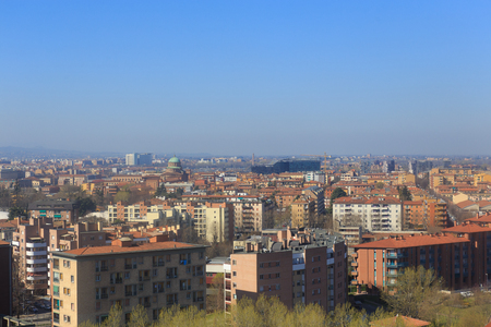 Landscape of Bologna from a tower of the exhibition districtの写真素材