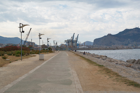 Generic view of Foro Italico in Palermo, Sicilyの写真素材