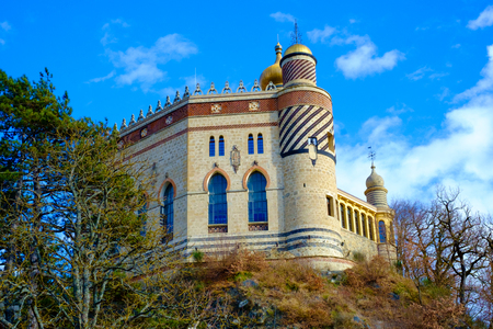 Rocchetta Mattei castle in Riola, Grizzana Morandi - Bologna province Emilia Romagna, Italyのeditorial素材