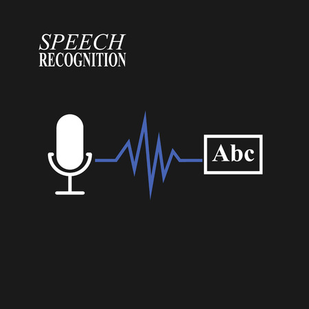 Speech recognition illustration on black background illustrationのイラスト素材
