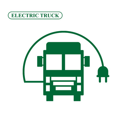 Electric truck vector iconのイラスト素材