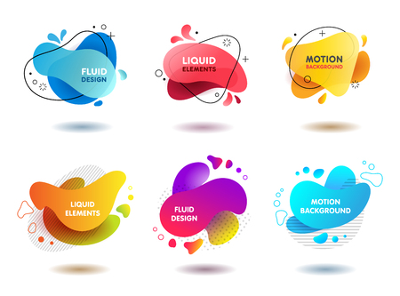 colorful fluid abstract geometric shapes for backdropsのイラスト素材