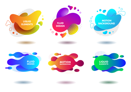 colorful fluid abstract geometric shapesのイラスト素材