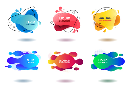 colorful fluid abstract geometric shapesのイラスト素材