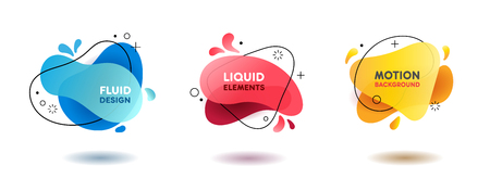 colorful fluid abstract geometric shapesのイラスト素材