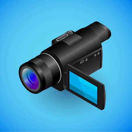 Realistic camera-recorder in isometry. Vectorのイラスト素材