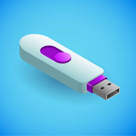 Realistic USB flash drive in isometry. Vectorのイラスト素材