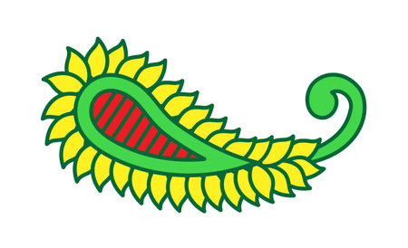 Paisley decorative element. Indian traditional floral patternのイラスト素材