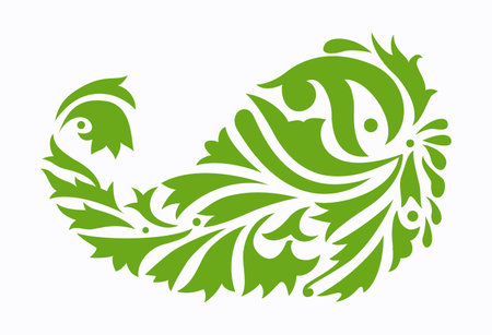 Paisley decorative element. Indian traditional floral patternのイラスト素材