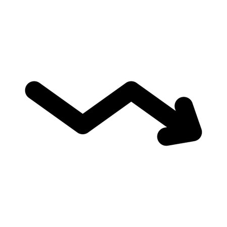Zigzag arrow icon. Black line curved arrow vector illustration. Right direction pointerのイラスト素材