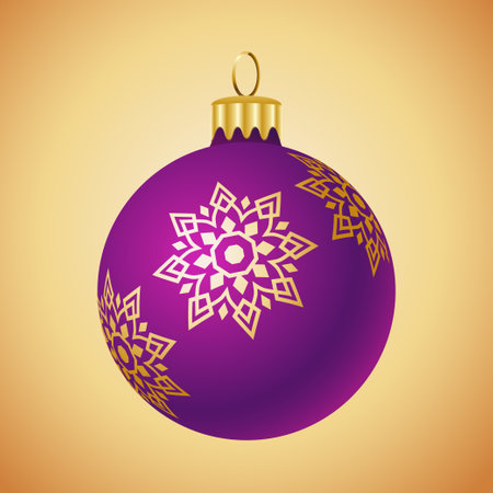 Christmas shiny bauble vector illustration isolated. Christmas matte decoration illustrationのイラスト素材