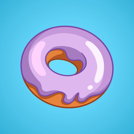 Donut illustration. Hand-drawn cake with cream vector illustrationのイラスト素材