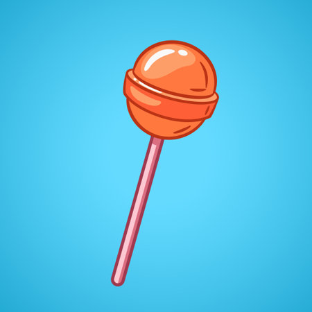 Lollipop illustration. Orange candy hand-drawn vector illustrationのイラスト素材