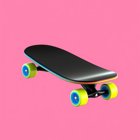 Skateboard 3d render model isolated, realistic 3d skateboard illustrationの写真素材