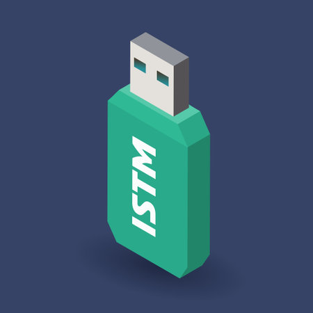 USB flash drive. Isometry. Vector isometric illustration. Flash drive. USB external drive in...