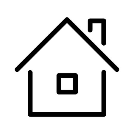 House line icon. Simple black symbol of addressの写真素材