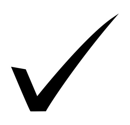 Checkmark flat simple icon. Check mark monochrome symbolの写真素材