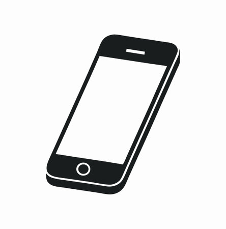 Smartphone flat icon on whaite background. Mobile phone symbol. Vector illustrationのイラスト素材