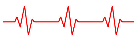 Heart rate pulse graph. Heartbeat line symbol. ECG, EKG test report. Simple line illustration.