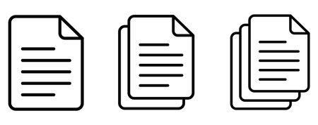 Document line icons set. Information sheets simple illustrations collection.の写真素材