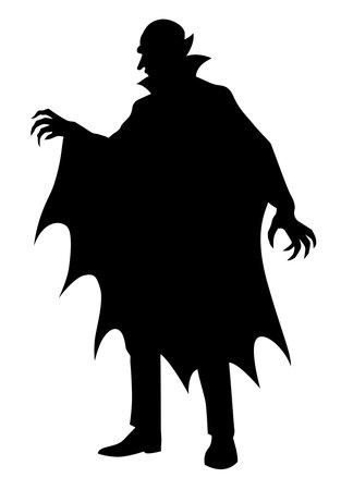 Vampire silhouette illustration. Cartoon character for Halloweenの写真素材