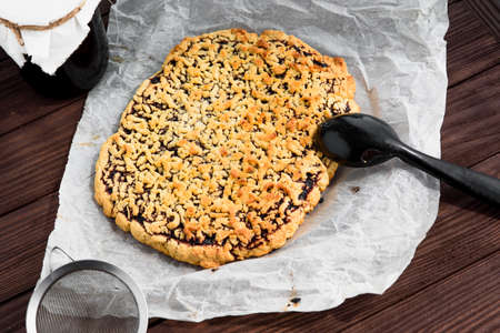 Homemade pie, great design for any purpose. top view.の写真素材