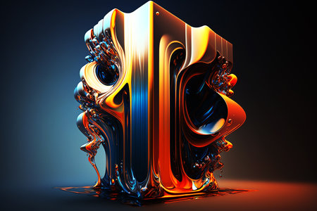 Abstract extrusion shape, AI generated art.の素材