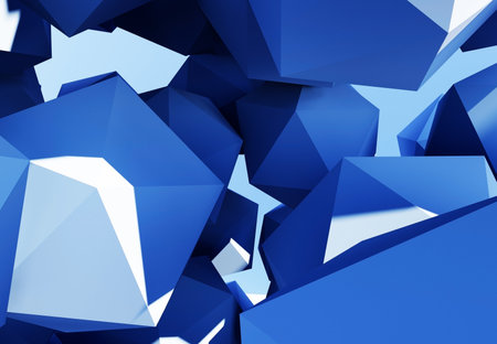 Platonics abstract geometric background blue color. 3d backgroundの写真素材