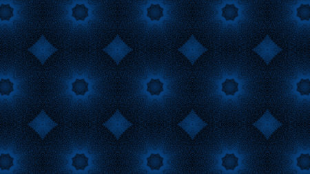 Abstract Blue Kaleidoscopic Pattern Dark Backgroundの写真素材