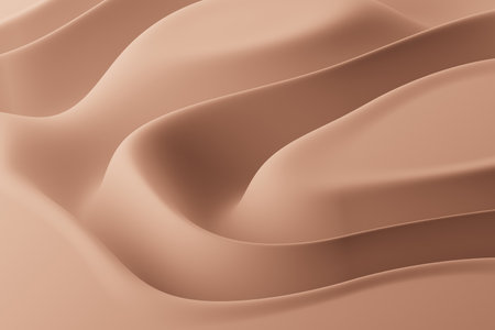 Cream background. Swirl blended mousse. Cosmetic or dairy product. Liquid spirals top view. Creamy whirlpool. Whipped vanilla dessert.の写真素材