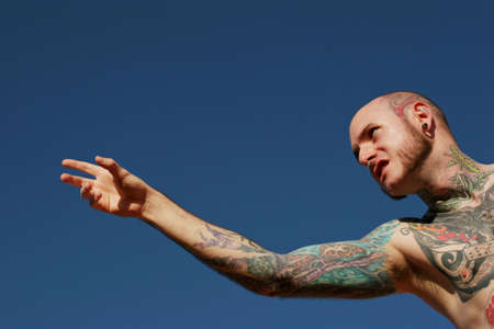 Tattooed manの写真素材