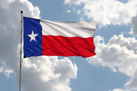Texas flag on clouds