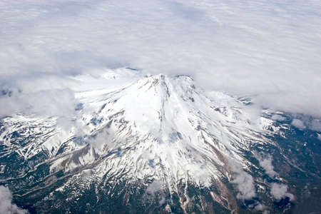 Aerial view of a volcanoの写真素材