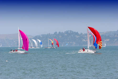 Sail boats in San Francisco bayの写真素材