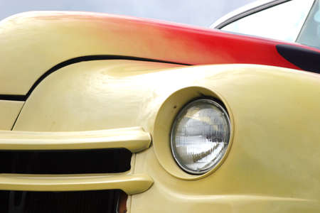 A colorful retro car detail