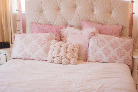 Modern tastefully decorated master bedroomの写真素材