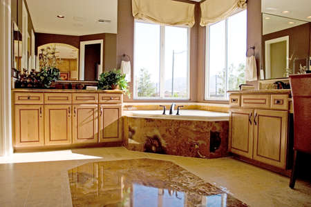 Modern bathroom in a houseの写真素材