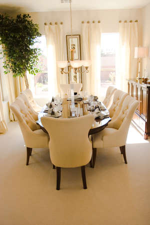 Modern tastefully decorated dining roomの写真素材