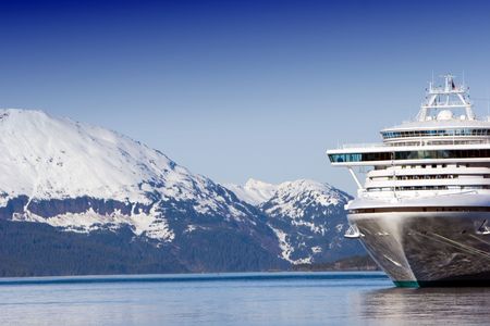 Docked Alaskan cruise ship の写真素材