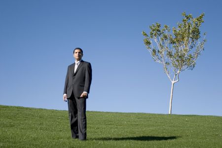 Businessman in dark suitの写真素材