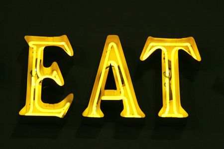 Neon lights eat signの写真素材