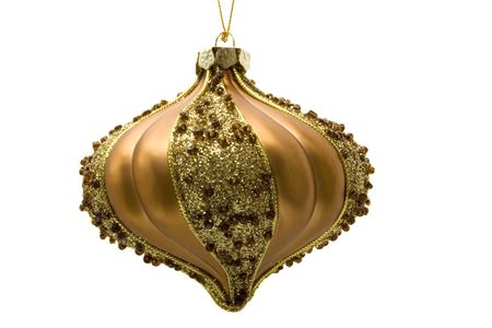 Decorative Christmas ornaments on isolated white backgroundの写真素材
