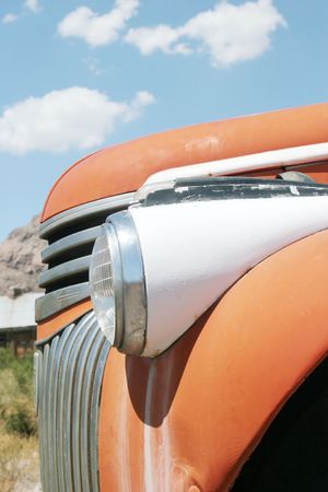 Front view of classic American carの写真素材