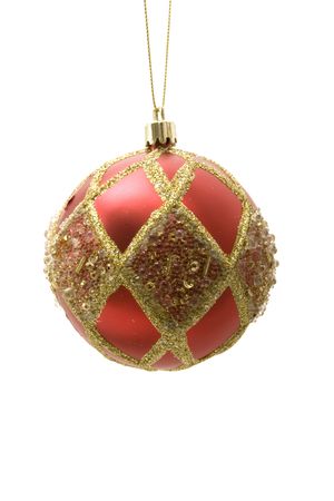 Decorative Christmas ornaments on isolated white backgroundの写真素材