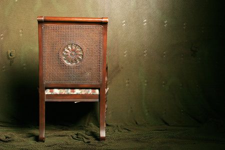 Back of an antique chairの写真素材