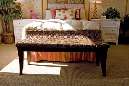 Modern tastefully decorated master bedroomの写真素材