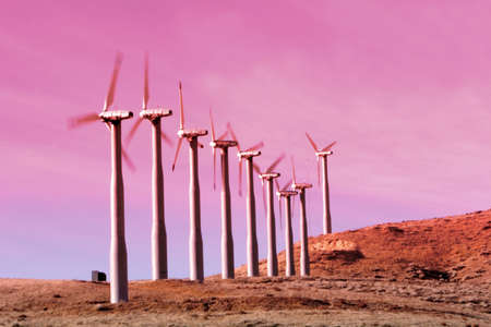Wind turbines for alternative energyの写真素材