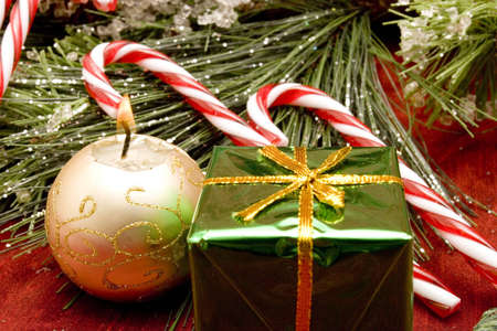 Colorful decorative Christmas ornaments for holidaysの写真素材