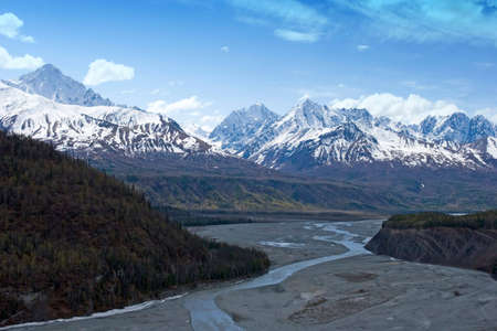 Snow covered beautiful mountain peaks